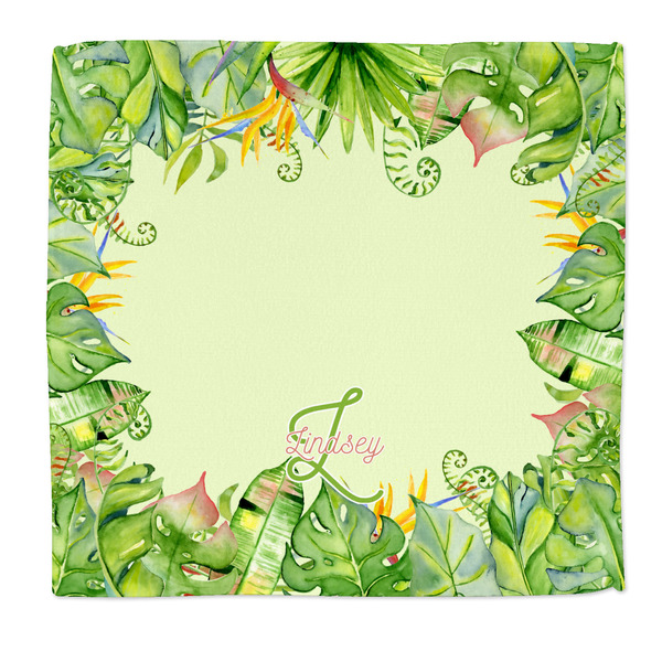 Custom Tropical Leaves Border Microfiber Dish Rag (Personalized)