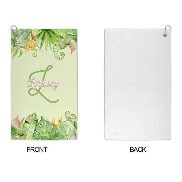 Tropical Leaves Border Microfiber Golf Towels - APPROVAL