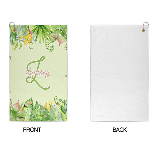 Tropical Leaves Border Microfiber Golf Towels - APPROVAL