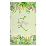 Tropical Leaves Border Microfiber Golf Towel (Personalized)