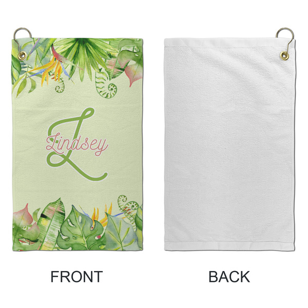 Tropical Leaves Border Microfiber Golf Towels - Small - APPROVAL