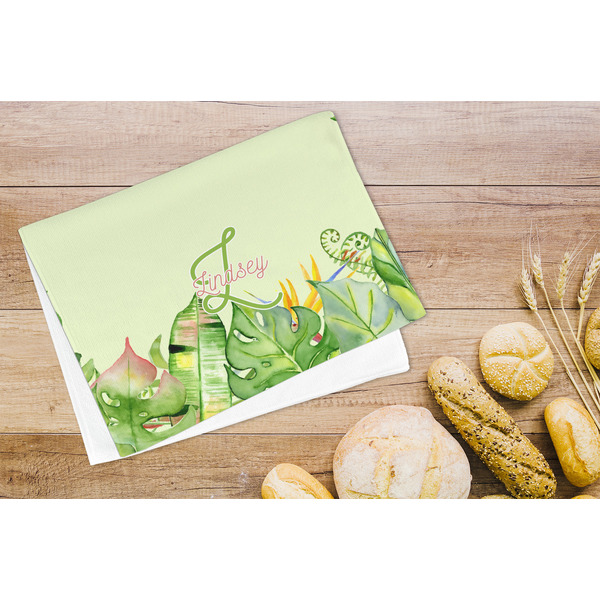 Tropical Leaves Border Microfiber Kitchen Towel - LIFESTYLE