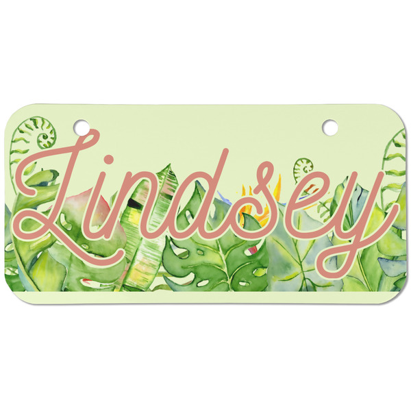 Custom Tropical Leaves Border Mini/Bicycle License Plate (2 Holes) (Personalized)