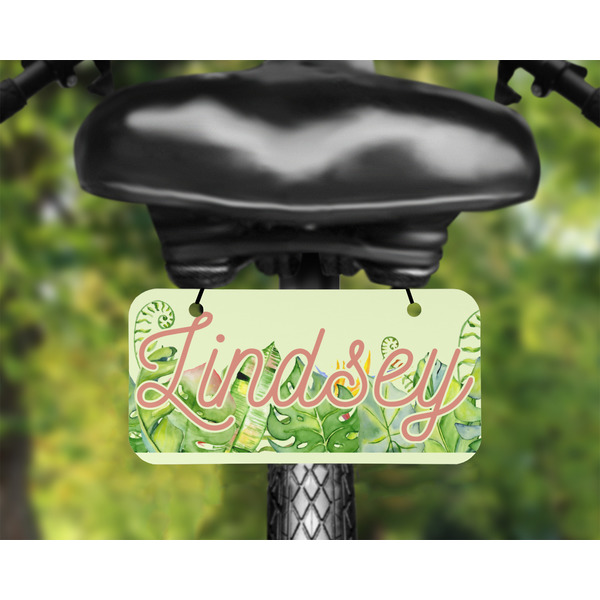 Tropical Leaves Border Mini License Plate on Bicycle - LIFESTYLE Two holes