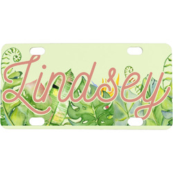 Tropical Leaves Border Mini/Bicycle License Plate (Personalized)