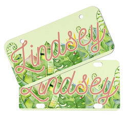 Tropical Leaves Border Mini/Bicycle License Plate (Personalized)