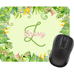 Tropical Leaves Border Rectangular Mouse Pad (Personalized)