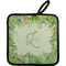 Tropical Leaves Border Pot Holder w/ Name and Initial