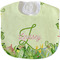 Tropical Leaves Border New Baby Bib - Closed and Folded