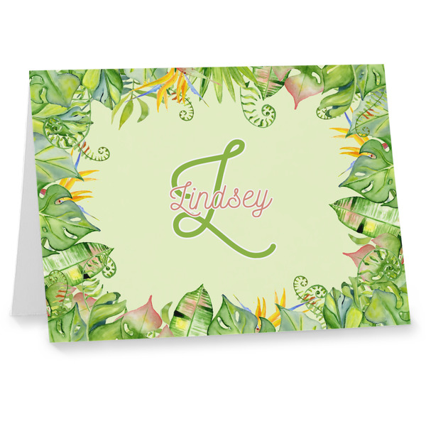 Custom Tropical Leaves Border Note cards (Personalized)