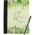 Tropical Leaves Border Notebook Padfolio - Large w/ Name and Initial