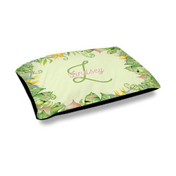 Tropical Leaves Border Outdoor Dog Bed - Medium (Personalized)