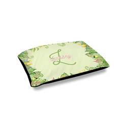 Tropical Leaves Border Outdoor Dog Bed - Small (Personalized)