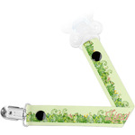 Tropical Leaves Border Pacifier Clip (Personalized)