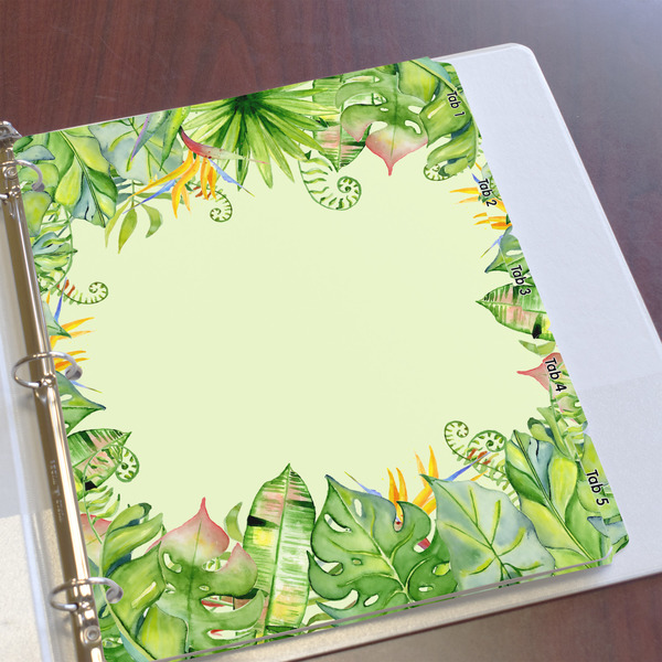 Tropical Leaves Border Page Dividers - Set of 5 - In Context