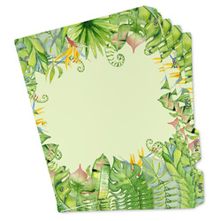 Tropical Leaves Border Binder Tab Divider - Set of 5 (Personalized)