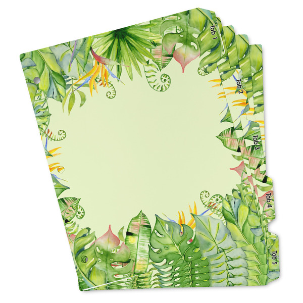 Custom Tropical Leaves Border Binder Tab Divider Set (Personalized)