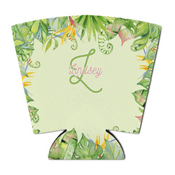 Tropical Leaves Border Party Cup Sleeve - with Bottom (Personalized)