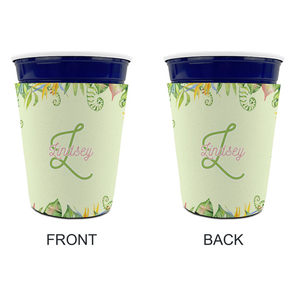 Tropical Leaves Border Party Cup Sleeves - without bottom - Approval