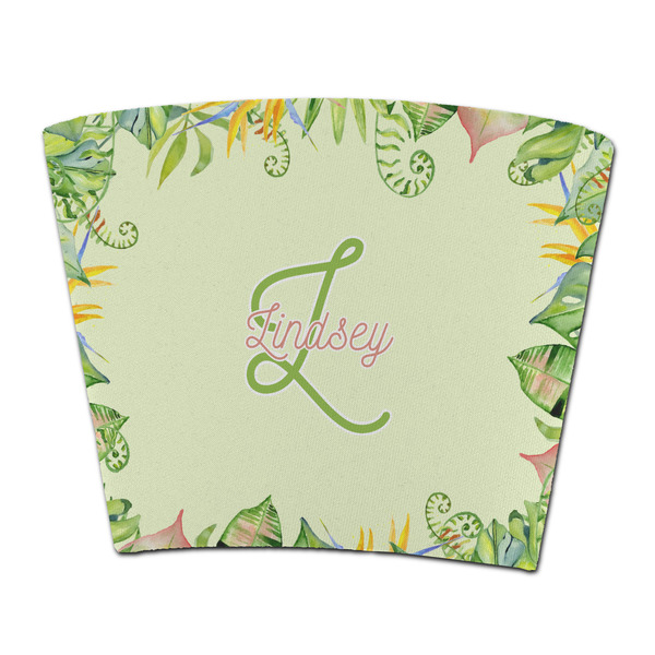 Custom Tropical Leaves Border Party Cup Sleeve - without bottom (Personalized)