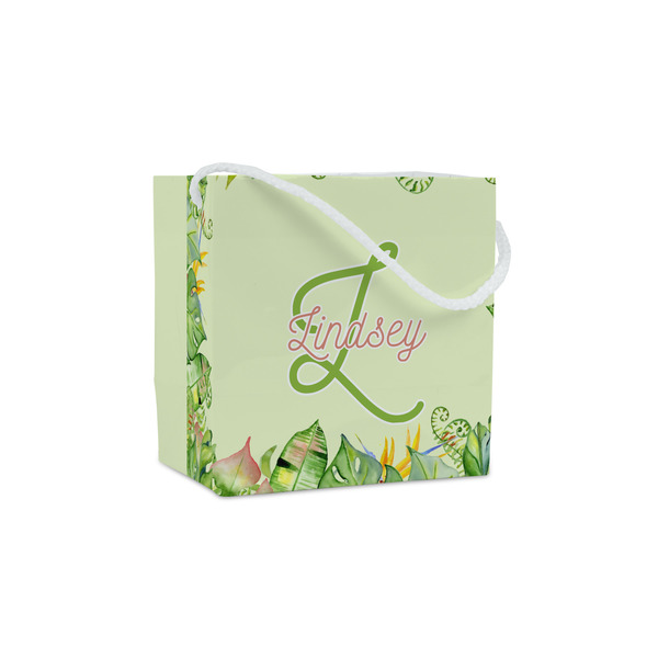Custom Tropical Leaves Border Party Favor Gift Bags (Personalized)