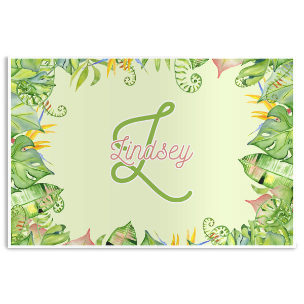 Custom Tropical Leaves Border Disposable Paper Placemats (Personalized)