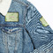 Tropical Leaves Border Patches Lifestyle Jean Jacket Detail