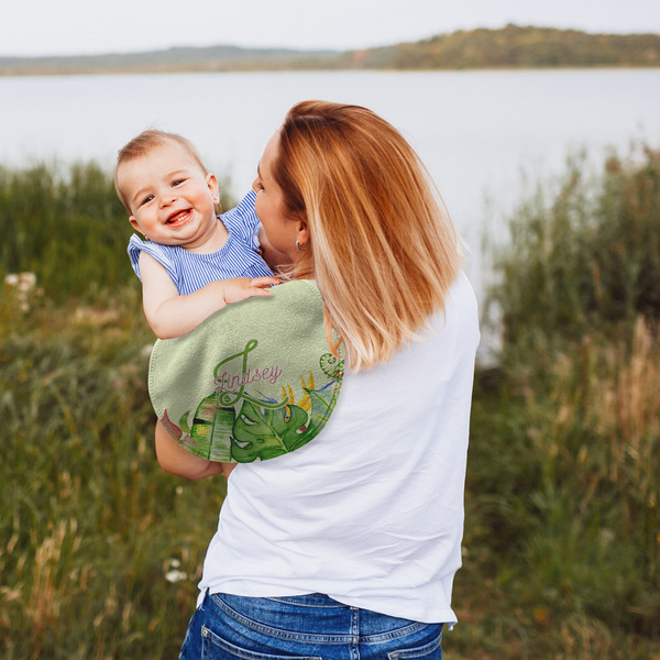 Tropical Leaves Border Peanut Shaped Burp - Lifestyle
