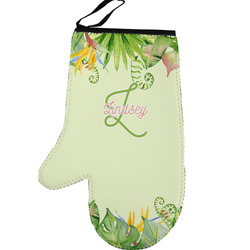Tropical Leaves Border Left Oven Mitt (Personalized)
