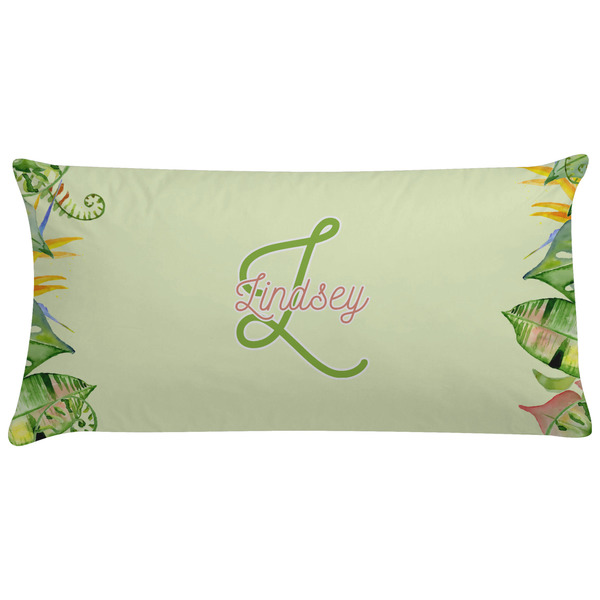 Custom Tropical Leaves Border Pillow Case - King (Personalized)