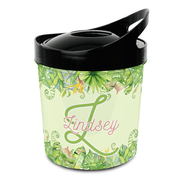 Custom Tropical Leaves Border Plastic Ice Bucket (Personalized)