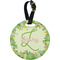 Tropical Leaves Border Personalized Round Luggage Tag