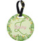 Tropical Leaves Border Plastic Luggage Tag - Round (Personalized)
