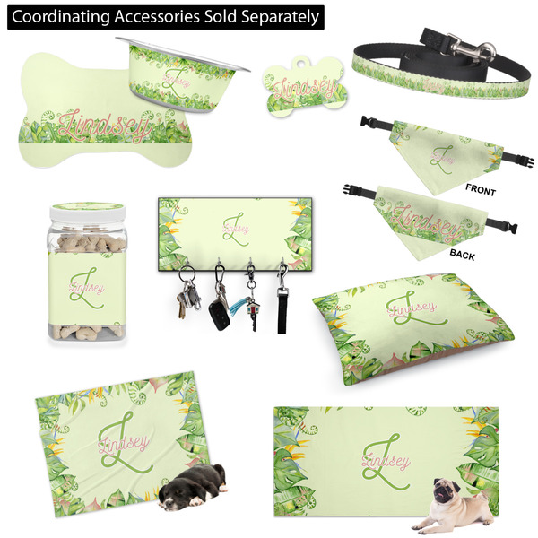 Tropical Leaves Border Customized Pet Accessories