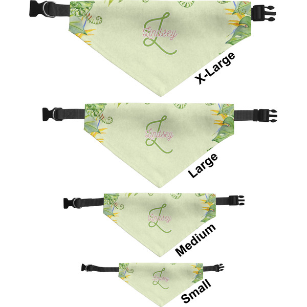 Tropical Leaves Border Pet Bandana Sizes