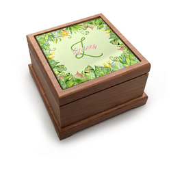 Tropical Leaves Border Pet Urn (Personalized)