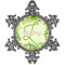 Tropical Leaves Border Vintage Snowflake Ornament (Personalized)