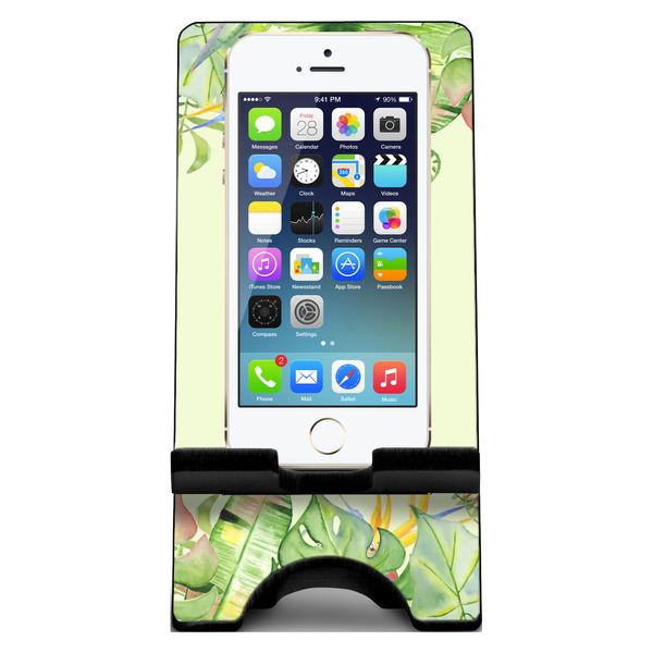 Tropical Leaves Border Phone Stand w/ Phone