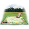 Tropical Leaves Border Picnic Blanket - with Basket Hat and Book - in Use