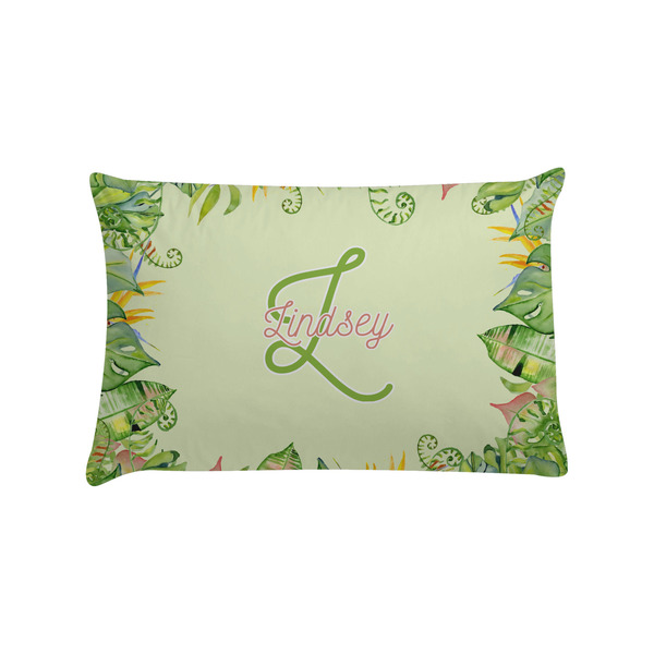 Custom Tropical Leaves Border Pillow Case - Standard (Personalized)