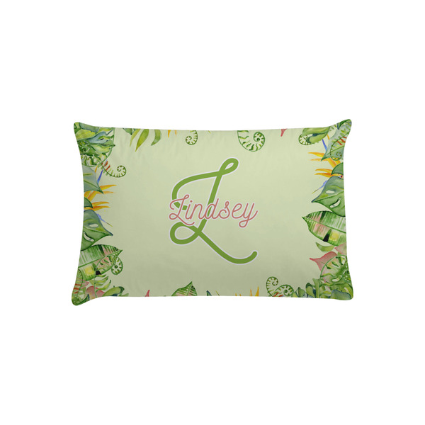 Custom Tropical Leaves Border Pillow Case - Toddler (Personalized)