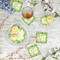 Tropical Leaves Border Plastic Party Appetizer & Dessert Plates - In Context