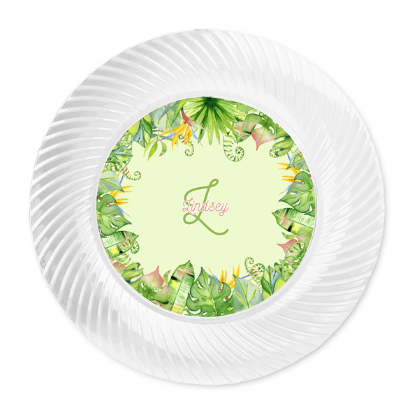 Tropical Leaves Border Plastic Party Dinner Plates - Approval