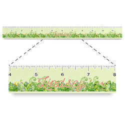 Tropical Leaves Border Plastic Ruler - 12" (Personalized)