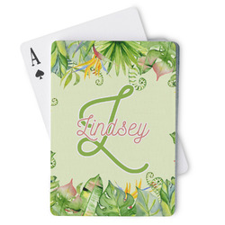 Tropical Leaves Border Playing Cards (Personalized)