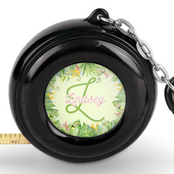 Tropical Leaves Border Pocket Tape Measure - 6 Ft w/ Carabiner Clip (Personalized)
