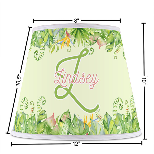 Tropical Leaves Border Poly Film Empire Lampshade - Dimensions