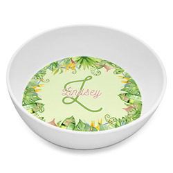 Tropical Leaves Border Melamine Bowl - 8 oz (Personalized)