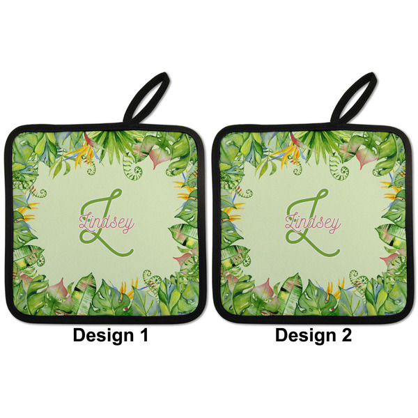 Tropical Leaves Border Pot Holders - Set of 2 APPROVAL