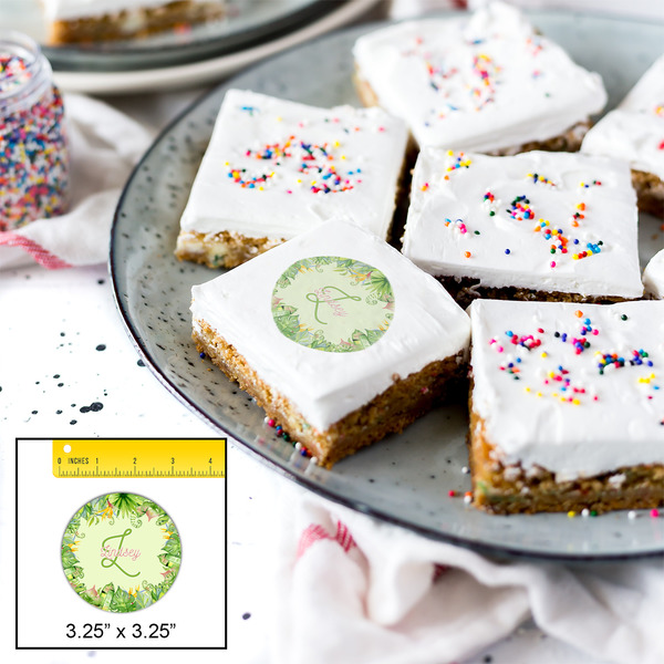 Tropical Leaves Border Printed Icing Circle - Large - In Context